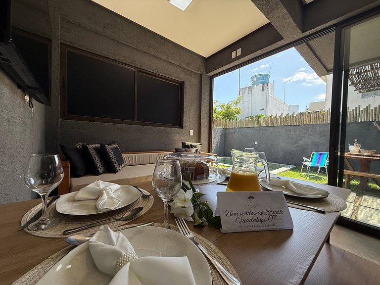 MHV Milagres - Studio Guadalupe 07, Quarto & Sala com Piscin