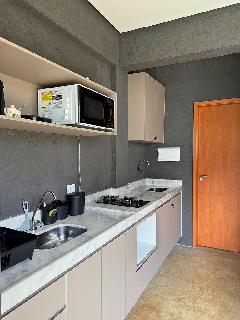 MHV Milagres - Studio Guadalupe 05, private bedroom and livi