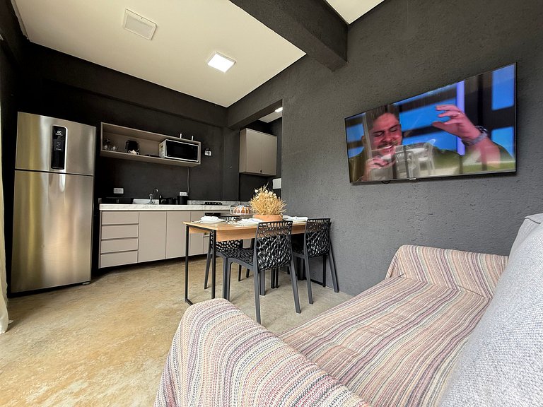 MHV Milagres - Studio Guadalupe 05, private bedroom and livi