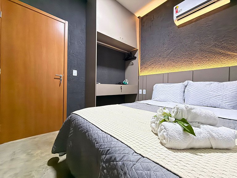 MHV Milagres - Studio Guadalupe 05, private bedroom and livi